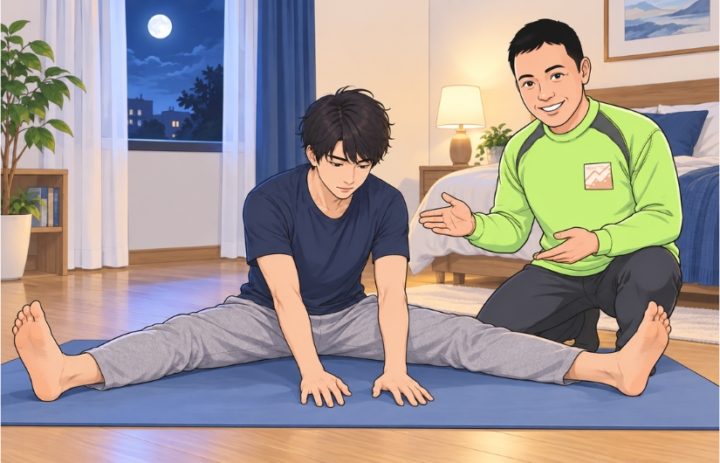 開脚している男性