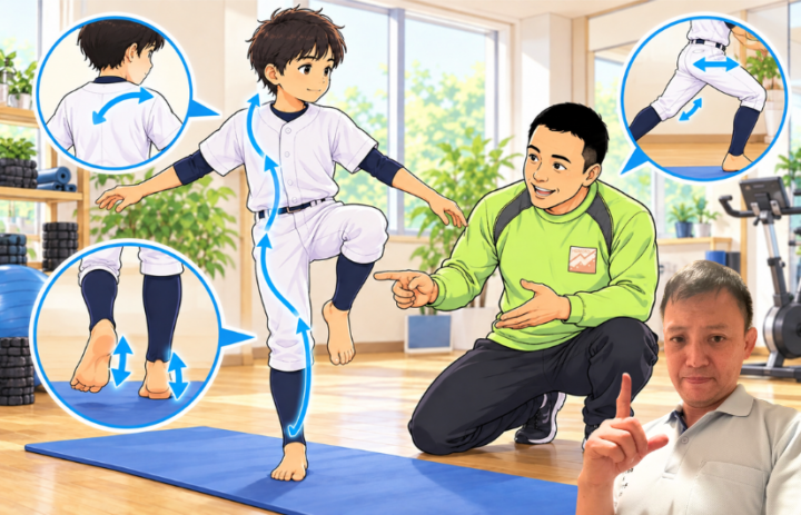 バランスをとっている男性