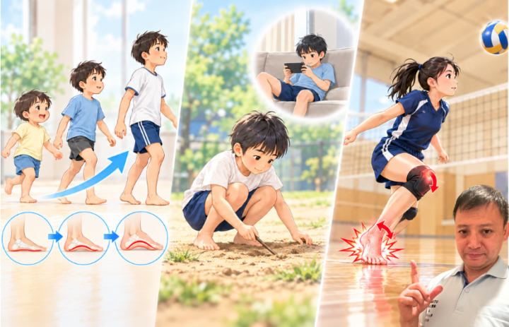 しゃがんでいる男性