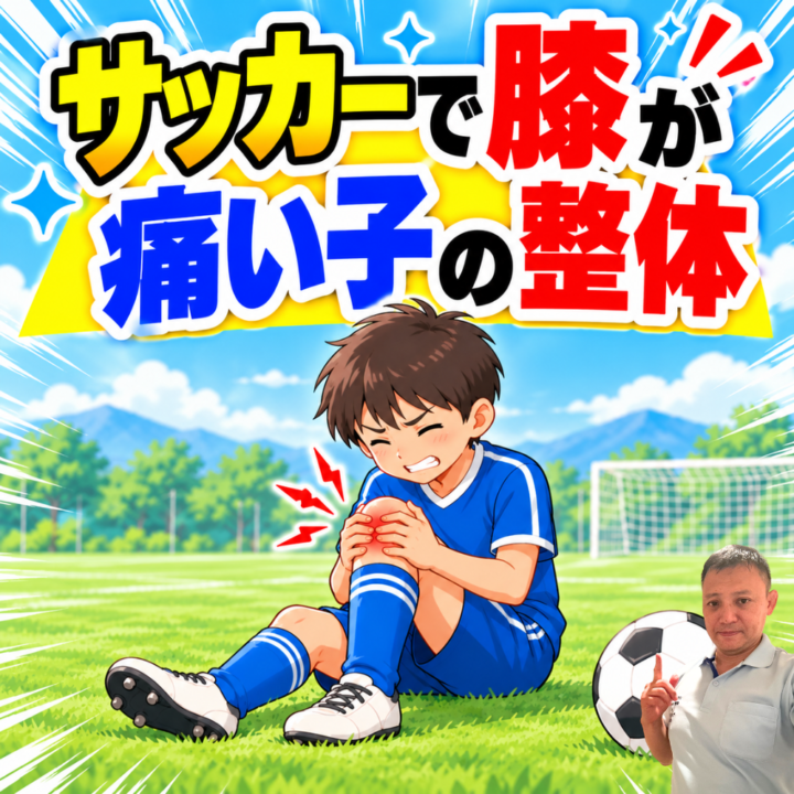サッカーで膝が痛い子の整体の画像