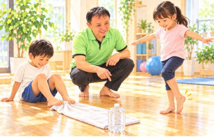 運動をしている男性
