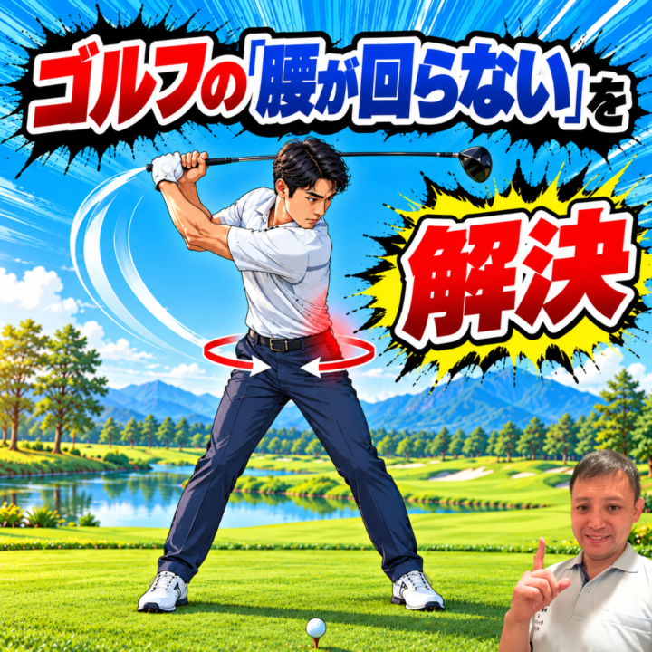 ゴルフの「腰が回らない」を解決の画像