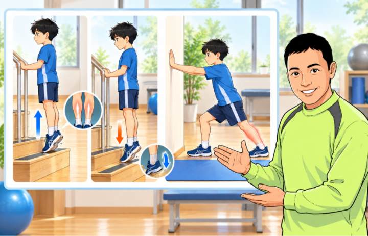カーフレイズしている男性