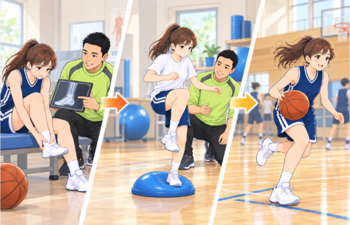 運動指導をしている男性