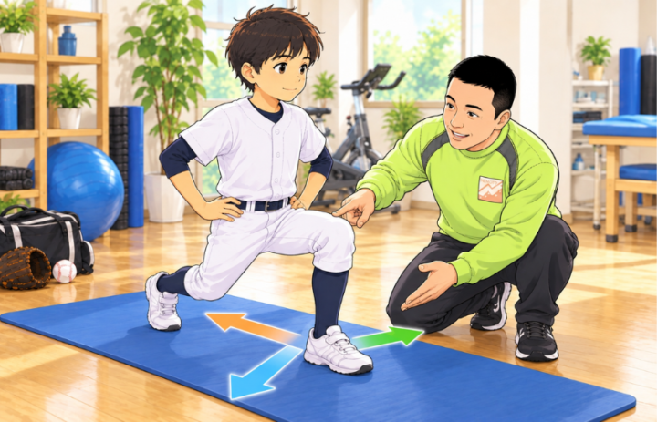 ランジをしている男性