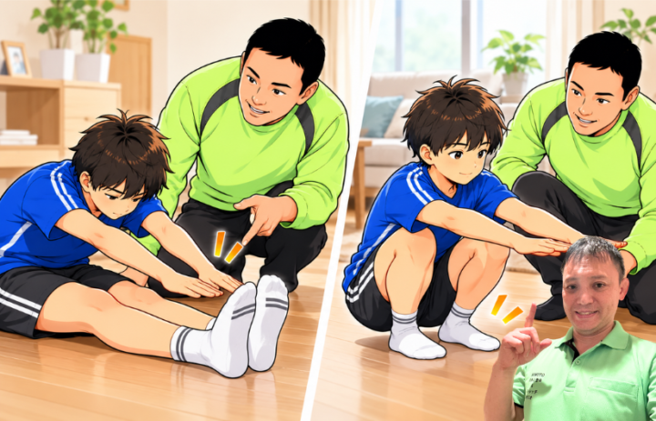 ストレッチをしている男性