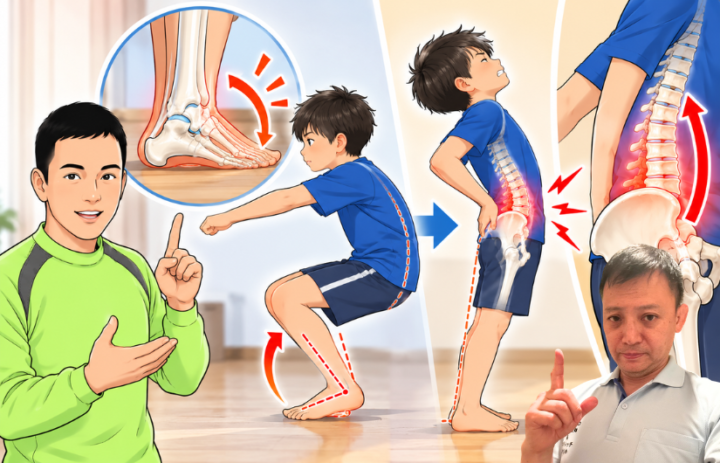 しゃがんでいる男性