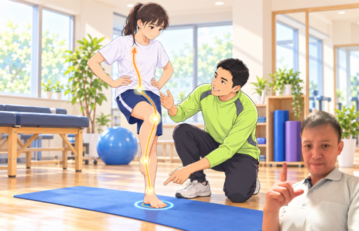 バランスを取っている女性