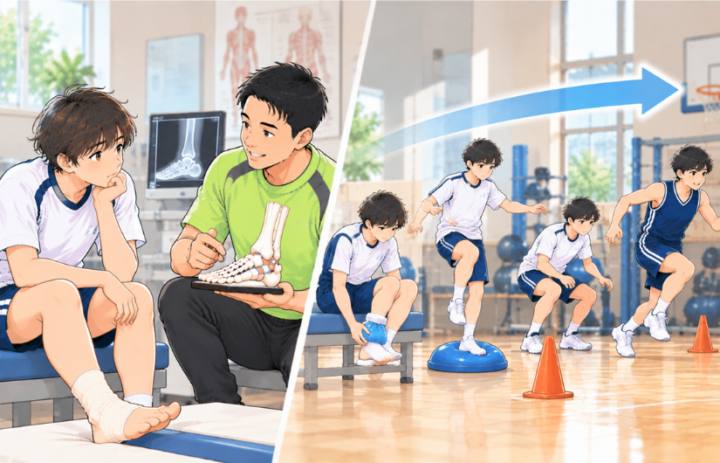 模型で話している男性