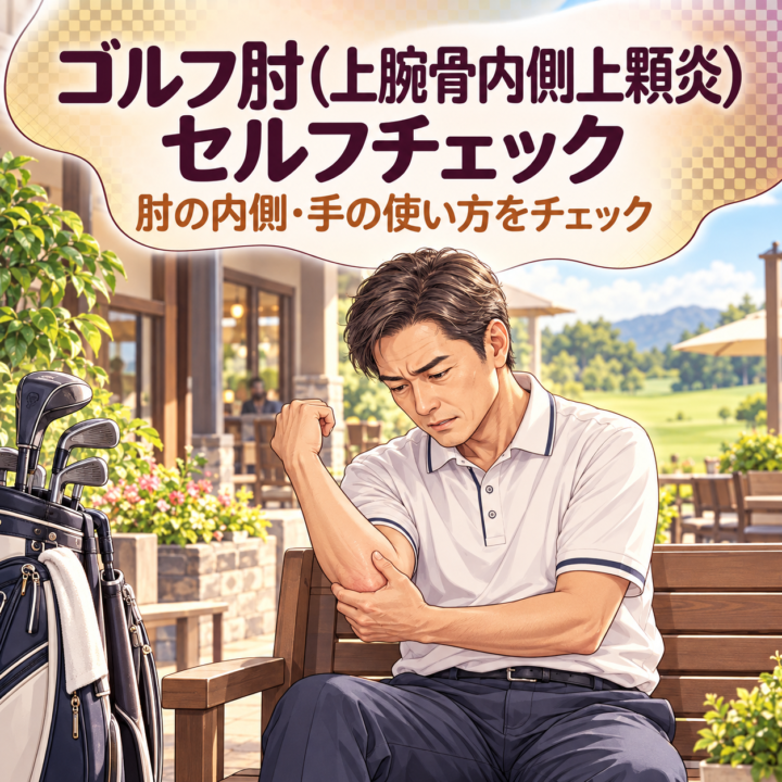 ゴルフ肘（上腕骨内側上顆炎）セルフチェック｜ねもと整体の画像