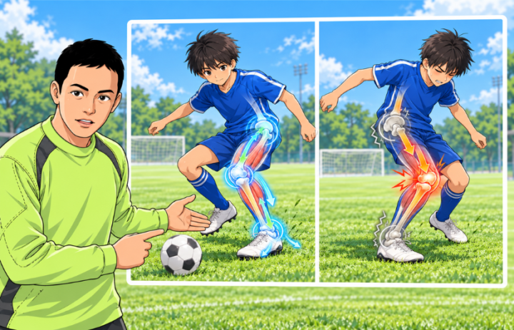 踏み込んでいる男性