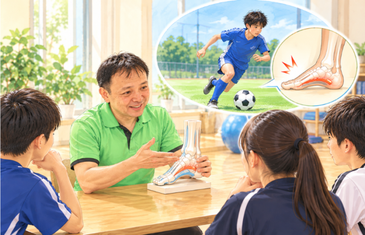 説明を聞いている男性
