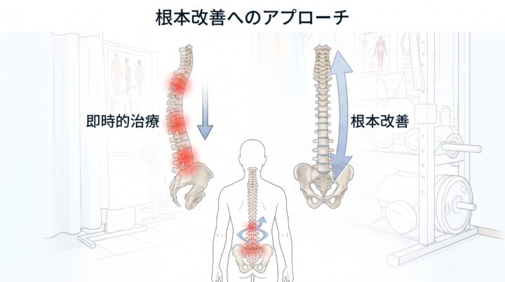 根本改善へのアプローチ 即時治療 根本改善